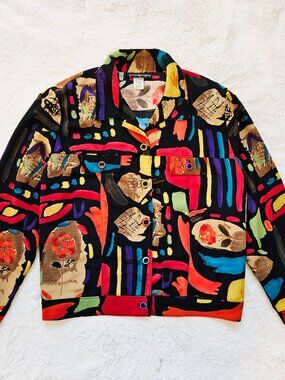 AJ Clothing Company Miami Vintage 80s 90s Women's Lightweight Jacket Blouse XL